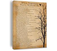 Memorial Canvas Poster Wall Art, When Tomorrow Starts Without Me Decor Sympathy Gifts for Loss of Loved One Bereavement Grief Gift for Husband Son Child Women Mother Father Mom Dad Framed 8 * 12 inch