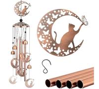 Memorial Cat Wind Chime for Garden Patio Outdoor Use(1) | Thickened aluminum construction, soothing melodic sounds, tranquil ambiance, outdoor retreat, pet memorial