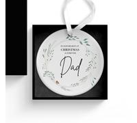 Memorial Christmas Bauble for Dad, In Loving Memory, Remembrance Ornament | Ceramic Dad Hanging Christmas Tree Decoration, Forever In Our Hearts at Xmas