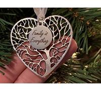 Memorial Christmas Ornament Bauble Tree Pendants Hanging Decorations Jingle Bells Ornaments (Family is everything)