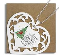Memorial Christmas Ornament, Because Someone We Love is in Heaven Heart Shaped Stainless Steel Sign Cardinal Tree Remembrance Gift in Memory Holiday Decoration for Loss Ornaments S2X47