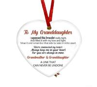 Memorial Christmas Ornament Heart Shaped Hug from Heaven for Loss of Loved One, Sympathy Present for Grieving, White 7x7cm(A)