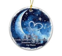 Memorial Christmas Ornament - “The Sky Looks Different When You Have Someone You Love Up There” - Bereavement Sympathy Keepsake Ornament for Loss of Loved One, Remembrance Gift for Family & Friends