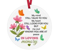 Memorial Christmas Ornament Tree Decoration Remembrance Gift Condolence Keepsake Sympathy Gifts for Loss of Mom Dad Bereavement Gifts for Loss of Family Friends Husband Wife Ceramic Ornament Keepsake