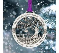 Memorial Christmas Ornament, Tree of Life Sympathy Gift, Engraved When Someone You Love Becomes a Memory Bereavement Keepsake, Round Metal Hanging Decoration for Holiday Tree, Loss of Loved One Gift