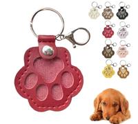 Memorial Collection Keychain of Cat and Dog Fur, 2025 New Cute Leather Paw Keychain,Cats Hair Storage Key Holder Keepsake for Schoolbag Handbag Decor (I)
