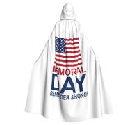 Memorial Day American Flag Remember And Honor Halloween Witch Cloak Unisex Hooded Cloak For Festive Party Costume