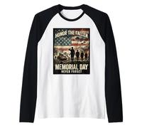Memorial Day Honor The Fallen Patriotic Veterans Tribute Raglan Baseball Tee