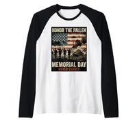 Memorial Day Honor The Fallen Patriotic Veterans Tribute Raglan Baseball Tee