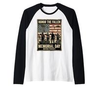 Memorial Day Honor The Fallen Patriotic Veterans Tribute Raglan Baseball Tee