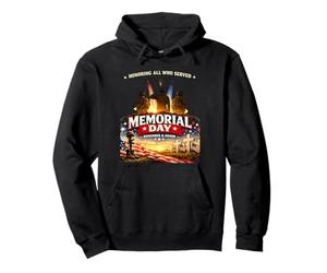 Memorial Day Honoring All Who Served Patriotic USA Pullover Hoodie