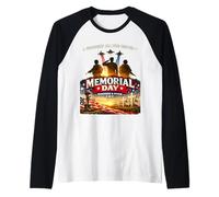Memorial Day Honoring All Who Served Patriotic USA Raglan Baseball Tee