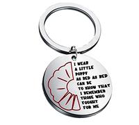 Memorial Day Keychain Wear A Little Poppy As Red Can Be To Show That I Remember Those Who Fought For Me Veterans Day Gift(Poppy Keychain)