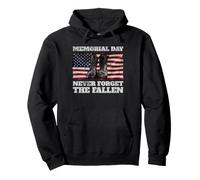 Memorial Day Never Forget the Fallen USA Flag Soldiers Boots Pullover Hoodie