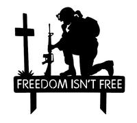 Memorial Day Outdoor Decorations, Independence Day Garden Signs Patriotic Memorial Stakes 4th of July Metal Soldiers Yard Signs with Stake,for Patio Pathway Yard Memorial Day Party Supplies (B)