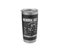 Memorial Day Remember and Honor Patriotic US Flag Stainless Steel Insulated Tumbler