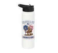 Memorial Day Remember Honor Fallen Soldier Patriotic America Stainless Steel Insulated Water Bottle