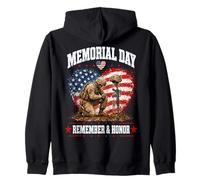 Memorial Day Remember Honor Fallen Soldier Patriotic America Zip Hoodie