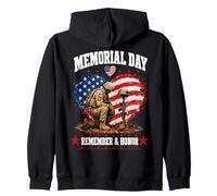 Memorial Day Remember Honor Fallen Soldier Patriotic America Zip Hoodie