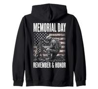 Memorial Day Remember Honor Fallen Soldier Patriotic America Zip Hoodie