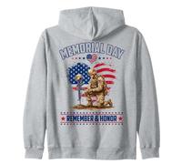 Memorial Day Remember Honor Fallen Soldier Patriotic America Zip Hoodie