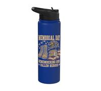 Memorial Day Remember Our Fallen Heroes Patriotic Stainless Steel Insulated Water Bottle