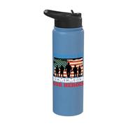 Memorial Day Remember Our Heroes USA Flag Stainless Steel Insulated Water Bottle