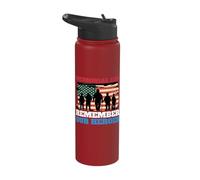 Memorial Day Remember Our Heroes USA Flag Stainless Steel Insulated Water Bottle