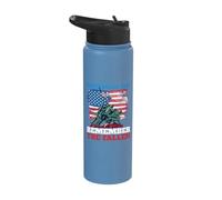 Memorial Day Remember The Fallen USA Flag Stainless Steel Insulated Water Bottle