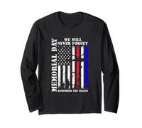 Memorial Day We Will Never Forget Remember The Fallen Flag Long Sleeve T-Shirt
