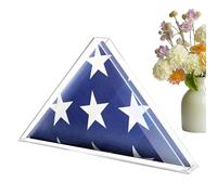 Memorial Flag Frame - Clear Acrylic Showcase Box, Clear Display Case | Veteran Triangle Organizer Civil Ceremony Gift Decoration for Patriotic Retired Service