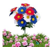 Memorial Flowers for Graves,Realistic Weather-Resistant Arrangement,Patriotic Grave Decor Artificial Flowers - for Yard Park Holiday Gathering History Lovers Elderly Friends
