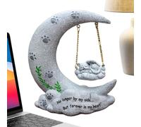 Memorial for the Loss of Cat - Cat Remembrance Garden Stone - Angel Cat Moon Memorial Statue Sympathy, Tombst Animal Stone Resin, Elegant, Sturdy and Harmless Design