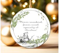 Memorial 'Forever Remembered' Christmas Tree Gift Bauble - Acrylic Round Ornament for Loss, Condolence, Bereavement - Keepsake Decoration