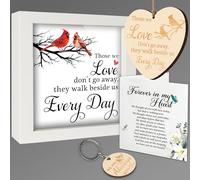 Memorial Frame Remembrance Gift for Loss of Loved One, Cardinal Bereavement Keepsake Box, Engraved Memorial Ornament, Sympathy Poem Card, Condolence Sympathy Keychain, Wall Art Table Décor FF631W