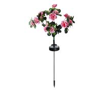 Memorial Garden Bloom Lights, Featuring Ultra-Realistic Artificial Petals, Weatherproof Solar Garden Lights, LED Solar Power Azalea Flowers Landscape Light for Yard Decor Lawn Decoration (F)