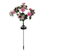Memorial Garden Bloom Lights,Solar-Powered & IP65 Weatherproof,Solar LED Azalea Flowers Stake Light for Yard Patio Pathway Lawn Fence Cemetery (Pink)