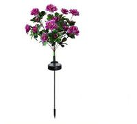 Memorial Garden Bloom Lights,Solar-Powered & IP65 Weatherproof,Solar LED Azalea Flowers Stake Light for Yard Patio Pathway Lawn Fence Cemetery (Purple)