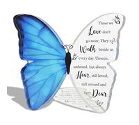 Memorial Gift Butterfly Acrylic, Sympathy Bereavement Remembrance Keepsake for Loss of Loved One, Blue Butterfly Sympathy Gift, Grave Decorations Table Decor Thinking of You Gifts