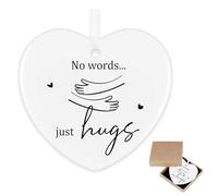 Memorial Gift Ceramic Heart Plaque Bereavement Gifts Double-sided Printing No Words Just Hugs Sorry for Your Loss Gifts