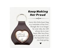 Memorial Gift for Daughter Son, Keep Making Her Proud Heart Hug Keychain, Sympathy Bereavement Keepsake for Loss of Mom Grandma, Comfort Reminder Token for Grief, In Memory Gift for Hard Days (Her)