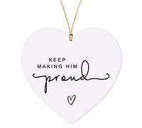 Memorial Gift,Keep Making Him Proud Acrylic Heart Memorial Gifts,White Acrylic Pendants in Loving Memory,Acry Hanging Heart with Word Sbereavement Gifts,for Dad Grandfather Memorial Sympathy Gift