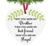 Memorial Gifts for Loss of Brother In Memory of Brother Gifts Sympathy Ceramic Ornament Hanging Ornaments Brothers Memorial Ceramic Heart Keepsake Remembrance Bereavement Gift Christmas Decoration