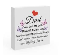 Memorial Gifts for Loss of Dad Sympathy Wooden Box Sign Desk Decor for Home Office Condolences Grief Gift Shelf Table Decoration for Loss of Dad Father Remembrance Gifts Wood Plaque Decor Sign