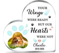 Memorial Gifts for Loss of Dog Cat, Custom Pet Memorial Plaque with Photo Name Pet Passing Away Sympathy Bereavement Gifts, Personalized Acrylic Sign for Someone Who Lost a Dog