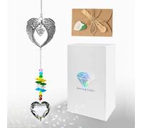 Memorial Gifts for Loss of Loved One, Clear Crystal Ball Suncatcher, Bereavement Grief Gift Box for Loss of Mother Father Husband Son Daughter Dog Cat Pet (Love heart + Peach Heart Ball)