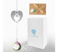 Memorial Gifts for Loss of Loved One, Clear Crystal Ball Suncatcher, Bereavement Grief Gift Box for Loss of Mother Father Husband Son Daughter Dog Cat Pet (Paw print + Crystal Ball)