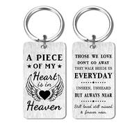 Memorial Gifts in Memory of Loved One - A Piece of My Heart Is in Heaven Keyring - Sympathy Keychain, Bereavement Keepsake
