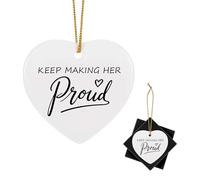 Memorial Gifts，Thinking Of You Gifts，Keep Making Her Proud Memorial Ceramic Pendants，Sympathy Bereavement Gifts for Loss of Father，Bereavement Gifts，Sympathy Gift