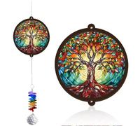Memorial Gifts Tree of Life Suncatcher with CrystalSympathy Gift for Loss of Loved One, Bereavement Gifts Window Hanging 3.9" with 7.8" Chain, Remembrance Ornament for Grief Comfort,Willow Tree Decor